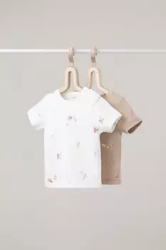 Футболка для новорожденных CROCKID, К 301156-2уп, цвет - бежевый