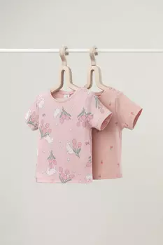 Футболка для новорожденных CROCKID, К 301156-2уп, цвет - розовый