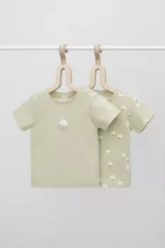 Футболка для новорожденных CROCKID, К 301156-2уп, цвет - зеленый