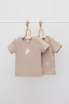 Футболка для новорожденных CROCKID, К 301156-2уп, цвет - бежевый