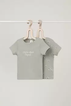Футболка для новорожденных CROCKID, К 301156-2уп, цвет - хаки
