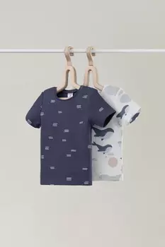 Футболка для новорожденных CROCKID, К 301156-2уп, цвет - синий