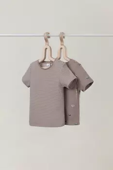 Футболка для новорожденных CROCKID, К 301156-2уп, цвет - коричневый