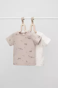 Футболка для новорожденных CROCKID, К 302522-2уп, цвет - светло-бежевый