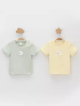 Футболка для новорожденных CROCKID, К 302759-2уп, цвет - голубой