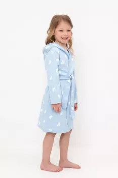 Халат для девочек CROCKID, К 5763-1, цвет - светло-голубой