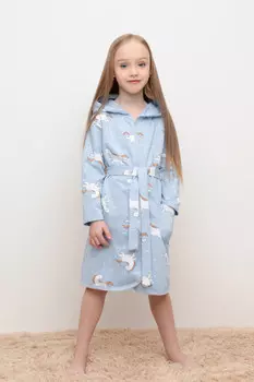Халат для девочек CROCKID, К 5763, цвет - светло-голубой