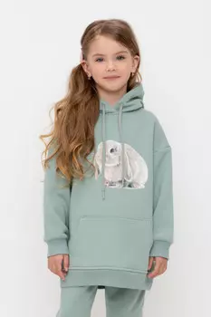 Худи с капюшоном для девочки для девочек CROCKID, КР 302165, цвет - минт