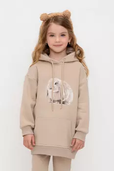 Худи с капюшоном для девочки для девочек CROCKID, КР 302165, цвет - бежевый