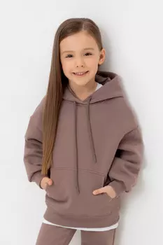 Худи с капюшоном для девочки для девочек CROCKID, КР 302560, цвет - коричневый