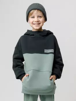 Худи с начёсом для мальчика для мальчиков CROCKID, КР 302162, цвет - хаки