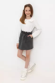 Юбка для девочек CROCKID, КР 7143, цвет - темно-серый