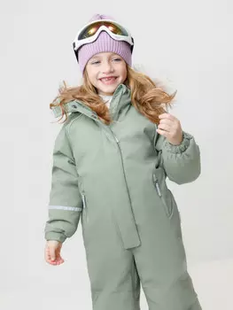 Комбинезон детский с утеплителем нового поколения для девочек CROCKID, ВК 60102/9 ГР (98-122), цвет - зеленый