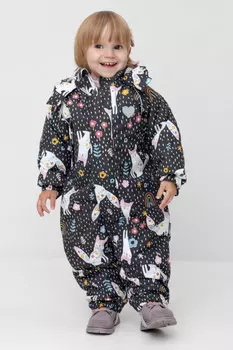 Комбинезон детский с утеплителем нового поколения для девочек CROCKID, ВК 60032/н/29 Ал, цвет - темно-серый