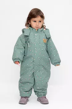 Комбинезон детский с утеплителем нового поколения для девочек CROCKID, ВК 60092/н/2 УЗГ, цвет - зеленый