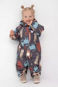 Комбинезон детский с утеплителем нового поколения для девочек CROCKID, ВК 60032/н/28 Ал, цвет - темно-серый