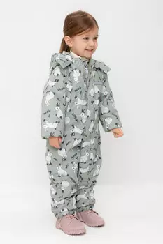 Комбинезон детский с утеплителем нового поколения для девочек CROCKID, ВК 60032/н/34 Ал, цвет - хаки