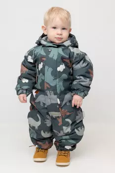 Комбинезон детский с утеплителем нового поколения для мальчиков CROCKID, ВК 60113/н/8 УЗГ, цвет - зеленый