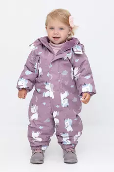 Комбинезон детский с утеплителем нового поколения для девочек CROCKID, ВК 60113/н/6 УЗГ, цвет - фиолетовый