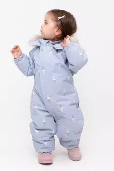 Комбинезон детский с утеплителем нового поколения для девочек CROCKID, ВК 60105/н/9 ГР, цвет - голубой
