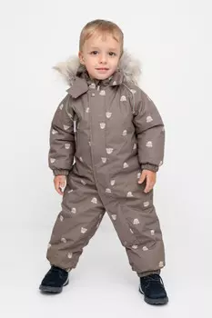 Комбинезон ясельный с утеплителем нового поколения для мальчиков CROCKID, ВК 60116/н/11 ГР, цвет - коричневый