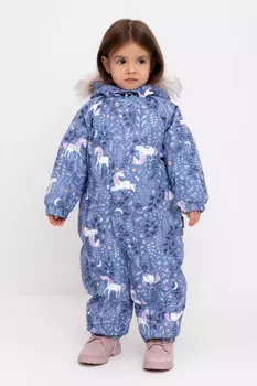 Комбинезон детский с утеплителем нового поколения для девочек CROCKID, ВК 60105/н/11 ГР, цвет - фиолетовый