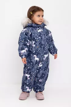 Комбинезон детский с утеплителем нового поколения для девочек CROCKID, ВК 60105/н/10 ГР, цвет - синий