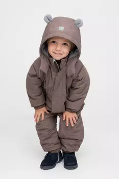 Комбинезон детский с утеплителем нового поколения для мальчиков CROCKID, ВК 60118/6 ГР, цвет - кофейный