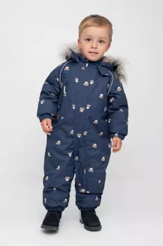Комбинезон детский с утеплителем нового поколения для мальчиков CROCKID, ВК 60116/н/12 ГР, цвет - темно-синий