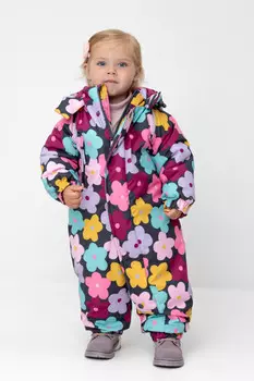 Комбинезон детский с утеплителем нового поколения для девочек CROCKID, ВК 60032/н/47 Ал, цвет - серый