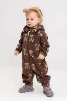 Комбинезон для девочек CROCKID, ФЛ 60000, цвет - кофейный