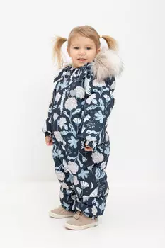 Комбинезон для девочки с натуральным гипоаллергенным утеплителем для девочек CROCKID, ВК 60103/н/1 УЗГ, цвет - темно-синий