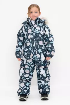 Комбинезон для девочки с утеплителем нового поколения для девочек CROCKID, ВК 60098/н/1 ГР, цвет - темно-синий
