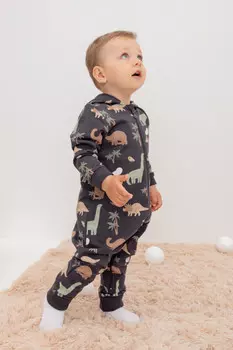 Комбинезон для мальчиков CROCKID, КР 6478, цвет - темно-серый