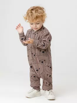 Комбинезон для мальчиков CROCKID, КР 6550, цвет - коричневый