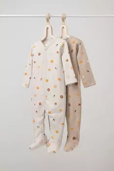 Комбинезон для новорожденных CROCKID, К 6025-2уп, цвет - светло-бежевый