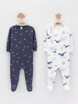 Комбинезон для новорожденных CROCKID, К 6444-2уп, цвет - синий