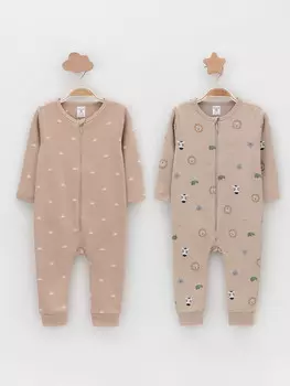 Комбинезон для новорожденных CROCKID, К 6522-2уп, цвет - бежевый