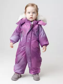 Комбинезон ясельный с утеплителем нового поколения для девочек CROCKID, ВК 60116/н/16 Ал, цвет - фиолетовый