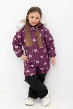 Комбинезон с утеплителем нового поколения для девочек CROCKID, ВК 60120/н/2 ГР, цвет - бордовый