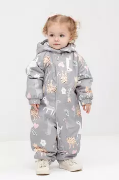 Комбинезон утепленный для девочки для девочек CROCKID, ВК 60085/н/30 Ал, цвет - серый