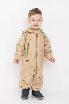 Комбинезон ветровочный для мальчика для мальчиков CROCKID, ВК 60088/н/10 Ал, цвет - коричневый