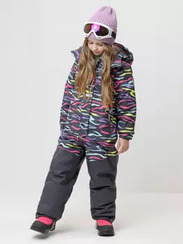 Комбинезон зимний для девочки с утеплителем нового поколения для девочек CROCKID, ВК 60127/н/4 УЗГ, цвет - темно-серый