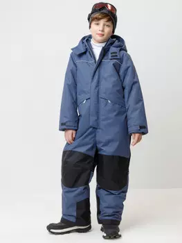 Комбинезон зимний для мальчика с утеплителем нового поколения для мальчиков CROCKID, ВК 60129/4 ГР (128-158), цвет - синий