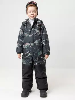 Комбинезон зимний для мальчика с утеплителем нового поколения для мальчиков CROCKID, ВК 60127/н/7 УЗГ, цвет - темно-серый