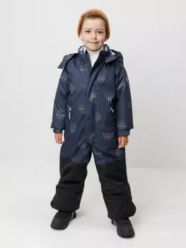 Комбинезон зимний для мальчика с утеплителем нового поколения для мальчиков CROCKID, ВК 60127/н/6 УЗГ, цвет - темно-синий