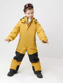 Комбинезон зимний для мальчика с утеплителем нового поколения для мальчиков CROCKID, ВК 60128/3 УЗГ, цвет - желтый