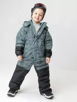 Комбинезон зимний для мальчика с утеплителем нового поколения для мальчиков CROCKID, ВК 60130/н/1 ГР, цвет - бирюзовый