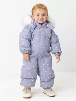 Комбинезон зимний ясельный с утеплителем из натурального пуха и пера для девочек CROCKID, ВК 60103/н/6 УЗГ, цвет - фиолетовый