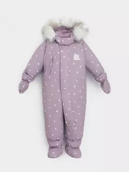 Комбинезон зимний ясельный с утеплителем из натурального пуха и пера для девочек CROCKID, ВК 60103/н/7 УЗГ, цвет - розовый